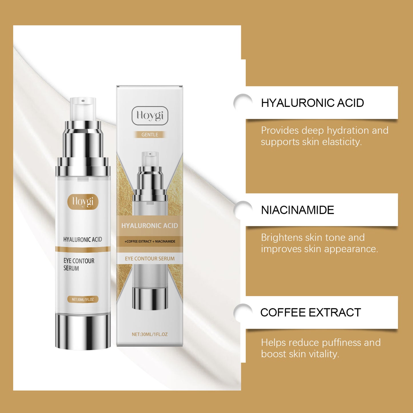 Eye Contour Serum con Ácido Hialurónico y Niacinamida – Xyrose