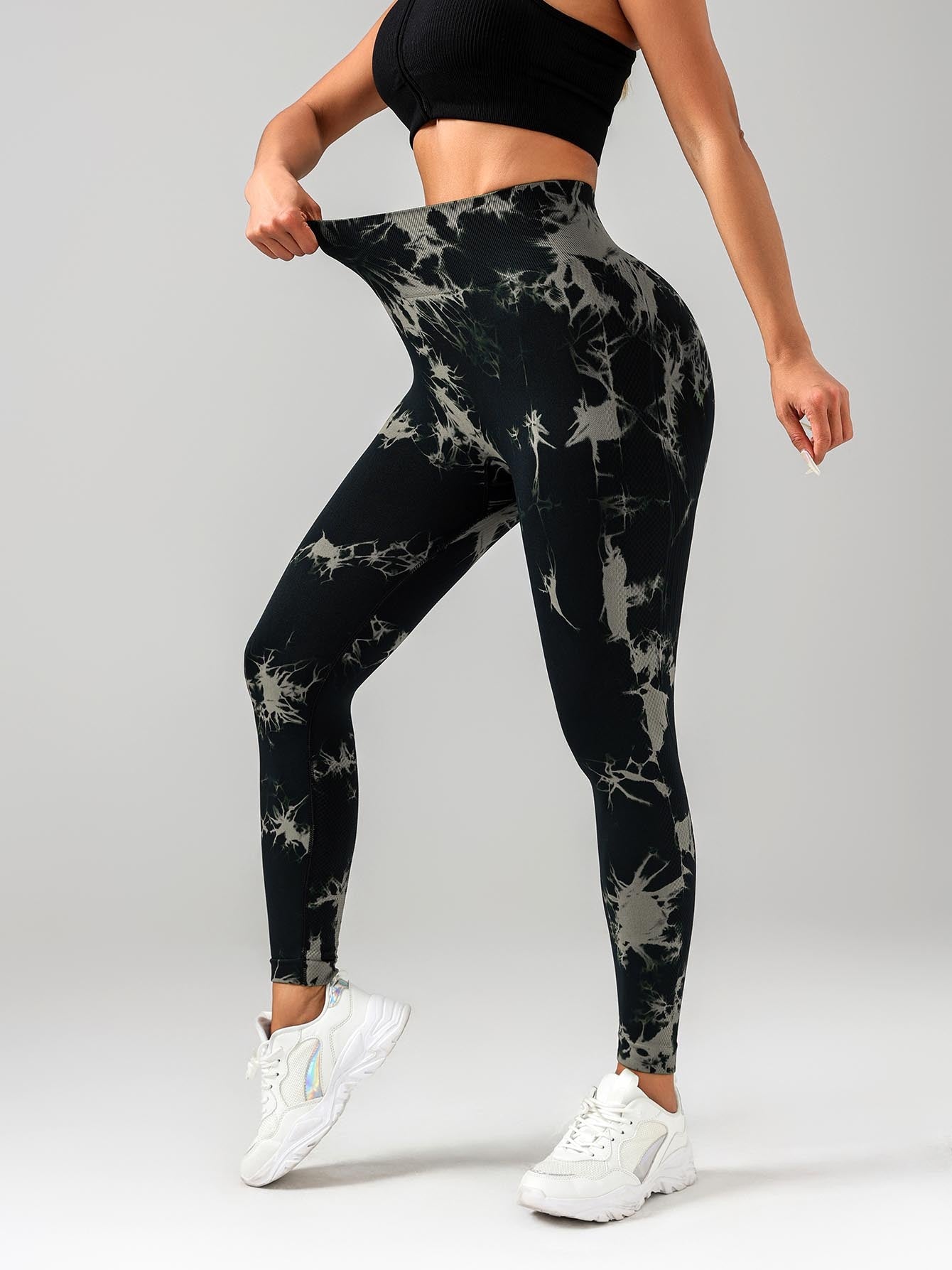 Mallas de Entrenamiento Tie-Dye Sin Costuras para Mujer – Comodidad, Estilo y Rendimiento.