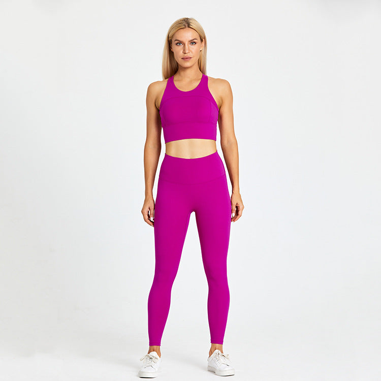 ¡Impulsa tu rendimiento! Traje de Yoga Brushado Nude Feel para Mujer – Ropa Deportiva Exterior Skin-Friendly Ideal para Running y Fitness