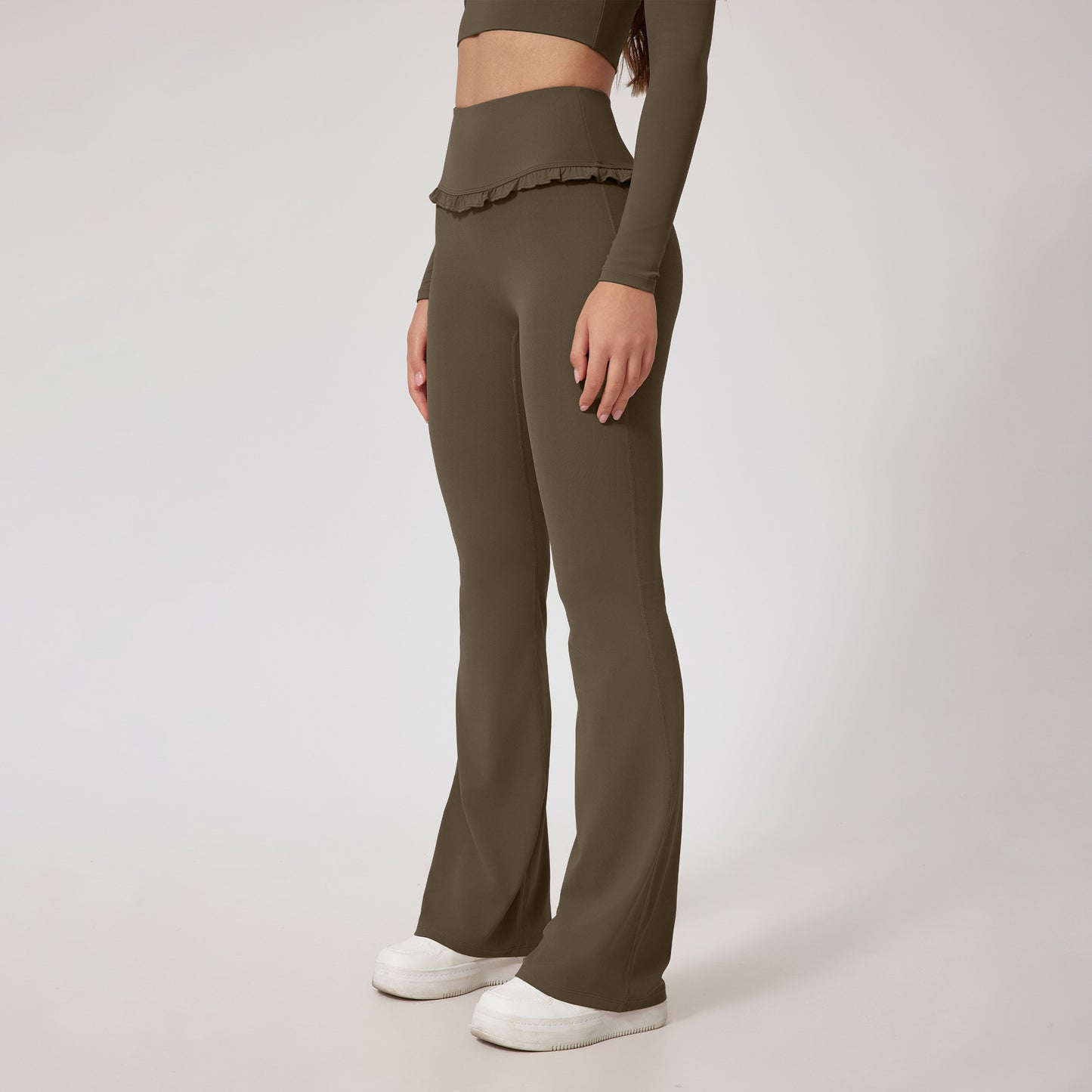 Pantalones de Yoga de Cintura Alta – Realce de Cadera y Encaje con Tacto Nude | XYROSE