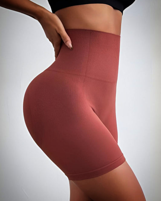 Seamless High-Waisted Sports Shorts: Comfortable, body-shaping workout clothes.